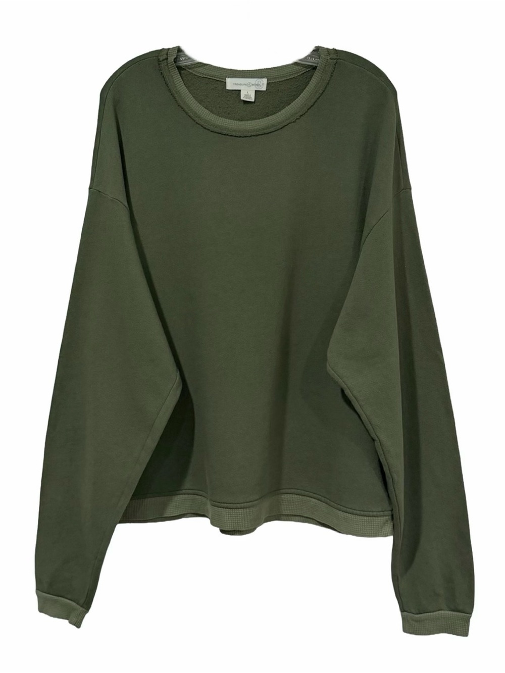 Treasure & Bond Thermal Edge Long Sleeve Sweatshirt Olive Stone